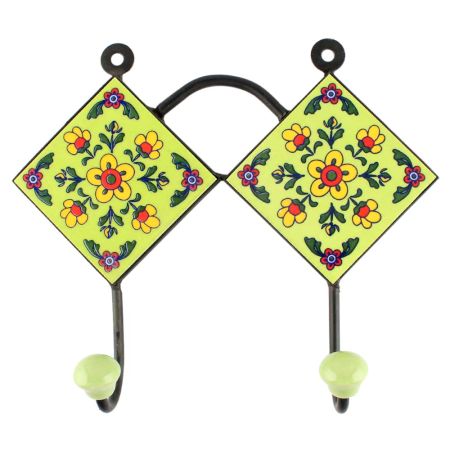 Tiny Flower Ceramic Tile Wall Hook